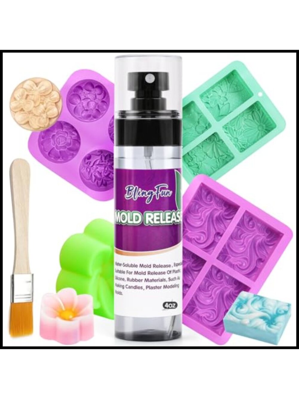 Candle Mold Release Spray Fast Drying Non-Stick for Candle Making Resin Molds